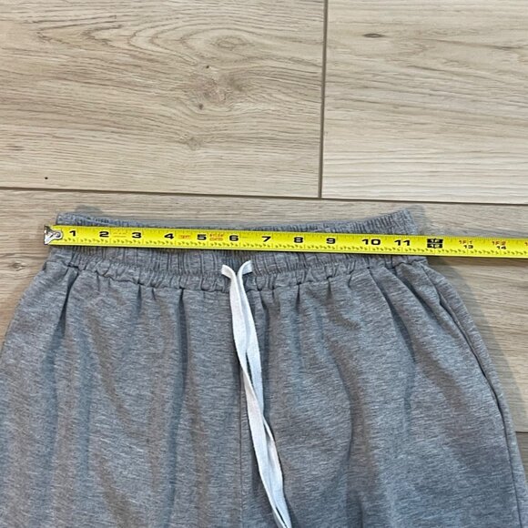 Akalnny Light Gray Elastic Waist Cargo Jogger Pants With Drawstring & Pockets - Picture 9 of 9